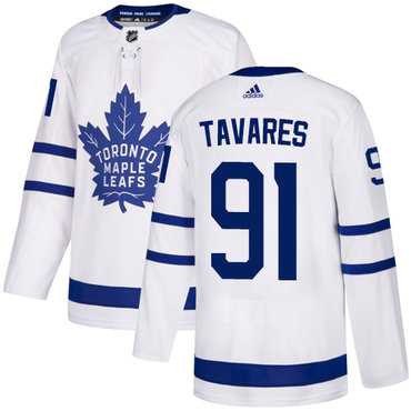 Men%27s Maple Leafs #91 John Tavares White Road Adidas Stitched NHL Jersey Dzhi